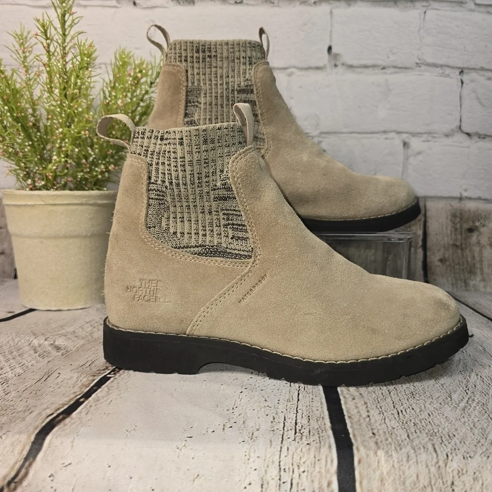 THE NORTH FACE WOMENS BALLARD III CHELSEA WATERPROOF FLAX BOOTIES SIZE 5.5 EUC
